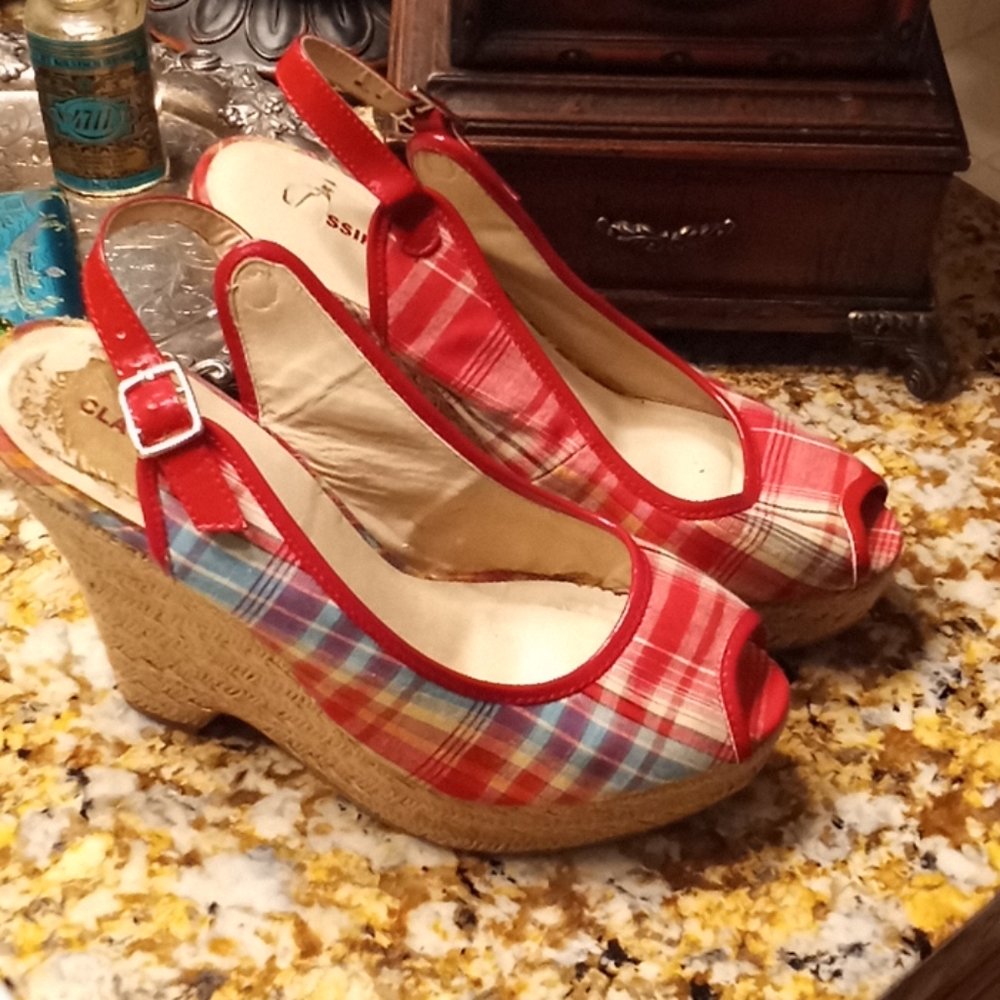 😘❤ wedge peep toe heel 7.5
